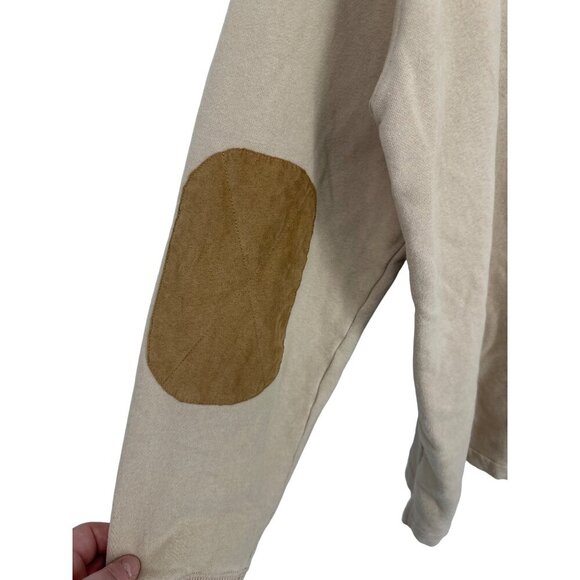 Woolly Dry Goods 1/4 Zip Long Sleeve Elbow Patches Sweatshirt Size XL - Picture 3 of 7